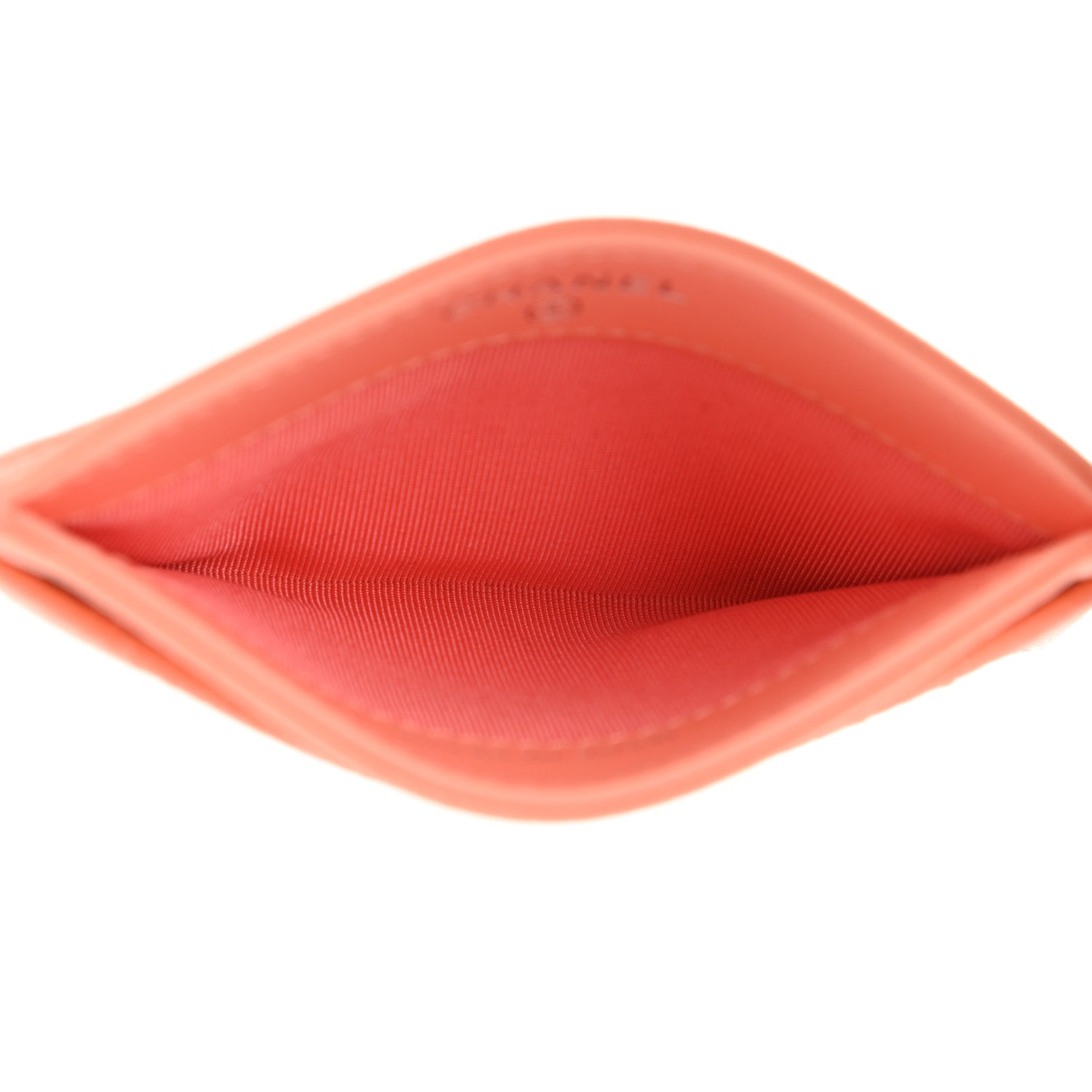 Chanel Caviar Quilted Card Holder Coral 5 of 9