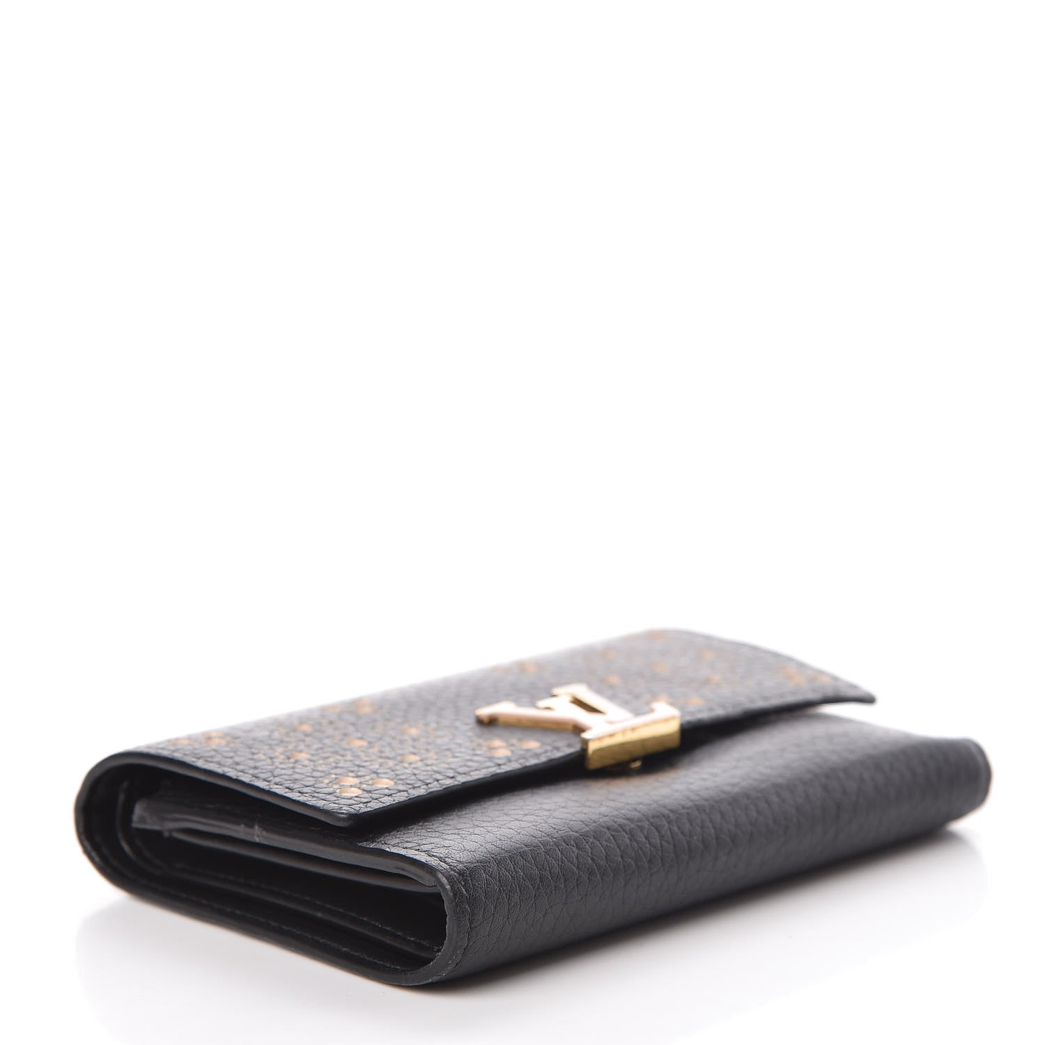 Louis Vuitton Taurillon Perforated Capucines Compact Wallet Black 4 of 7