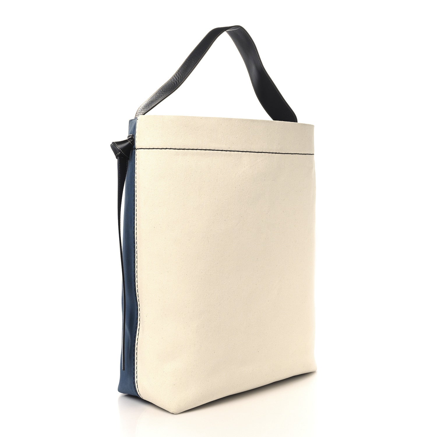 Celine Canvas Calfskin Large Twisted Cabas Beige Blue 3 of 9