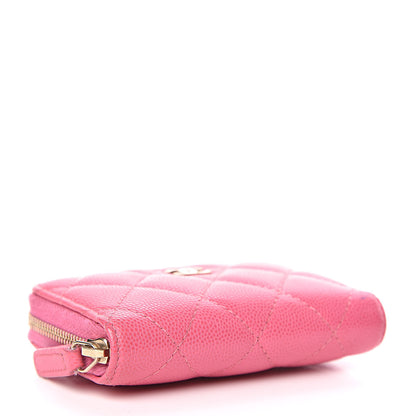 Chanel Caviar Quilted Zip Coin Purse Pink 4 of 10