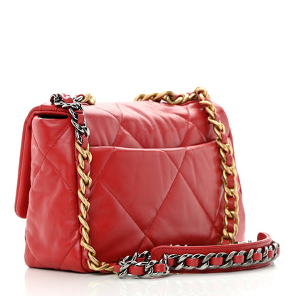 Chanel Goatskin Quilted Medium Chanel 19 Flap Red 3 of 13