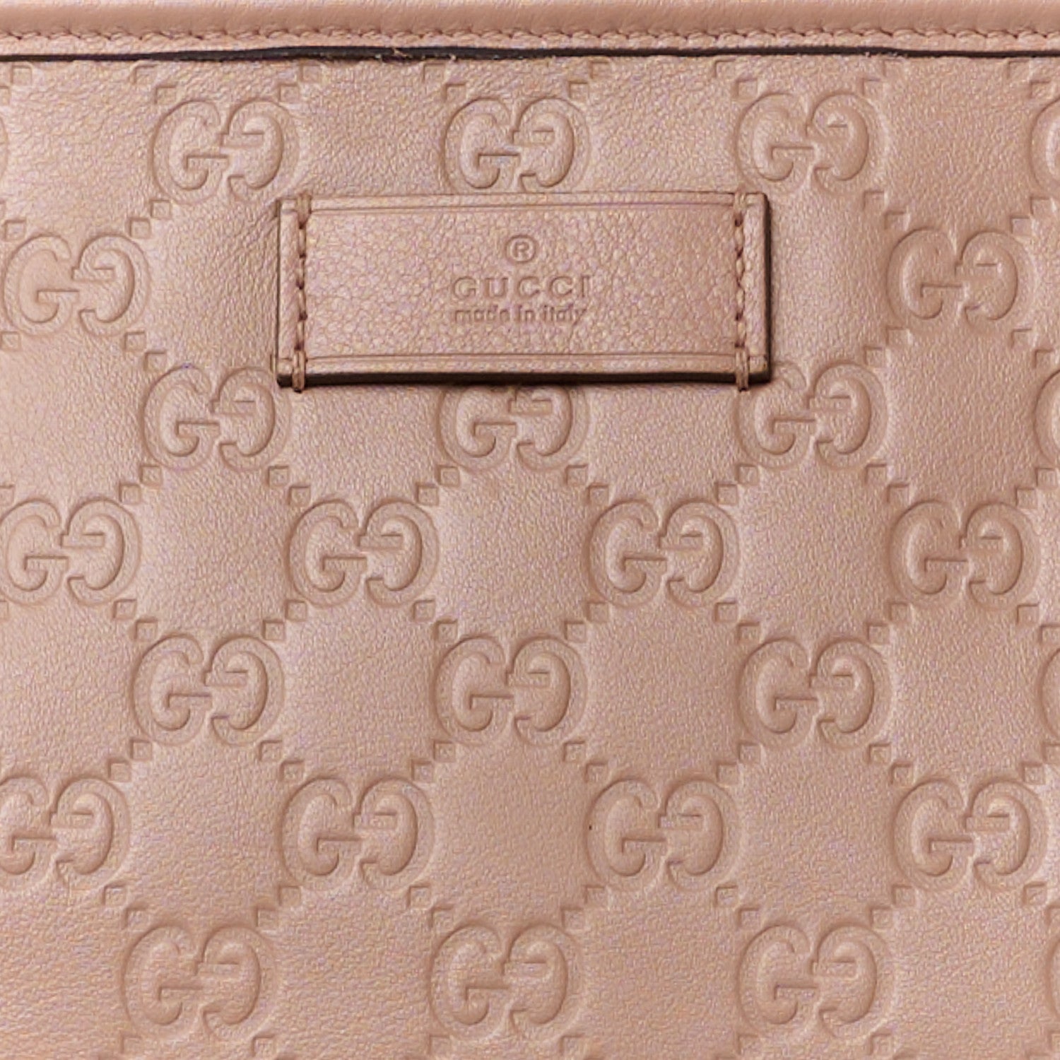 Gucci Guccissima Medium Zippered Shopping Tote Rose Beige 10 of 14