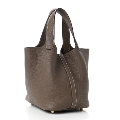 Hermes Taurillon Clemence Picotin Lock 18 PM Etoupe 2 of 4