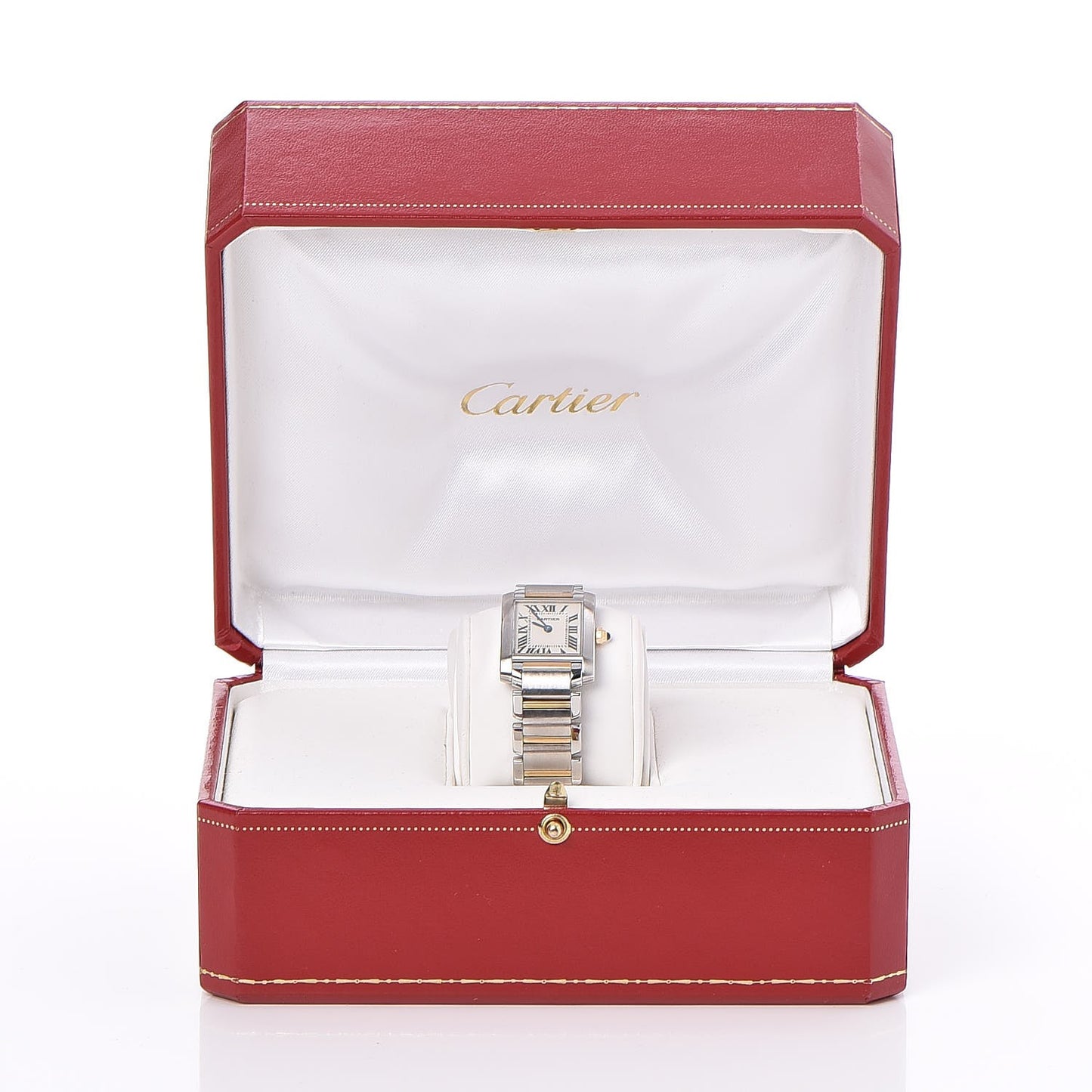 Stainless Steel 18K Yellow Gold 20mm Tank Francaise Quartz Watch