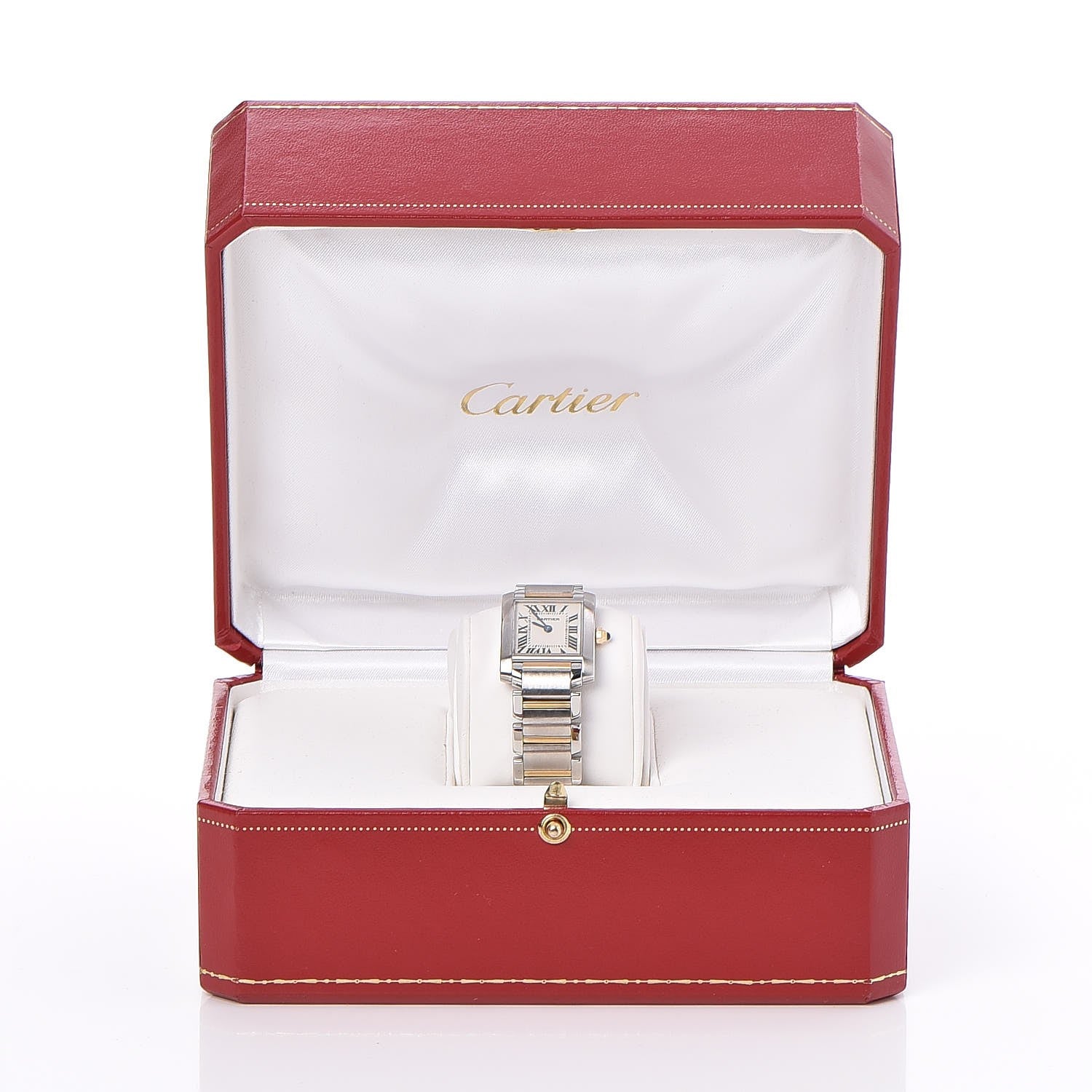 Cartier Stainless Steel 18K Yellow Gold 20mm Tank Francaise Quartz Watch 11 of 11