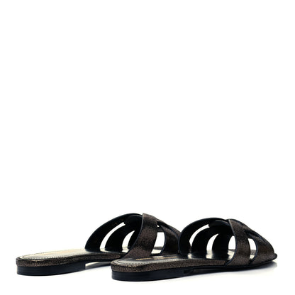 Saint Laurent Evora Nu Pied 05 Slide Sandals 37 Black Gunmetal 4 of 8