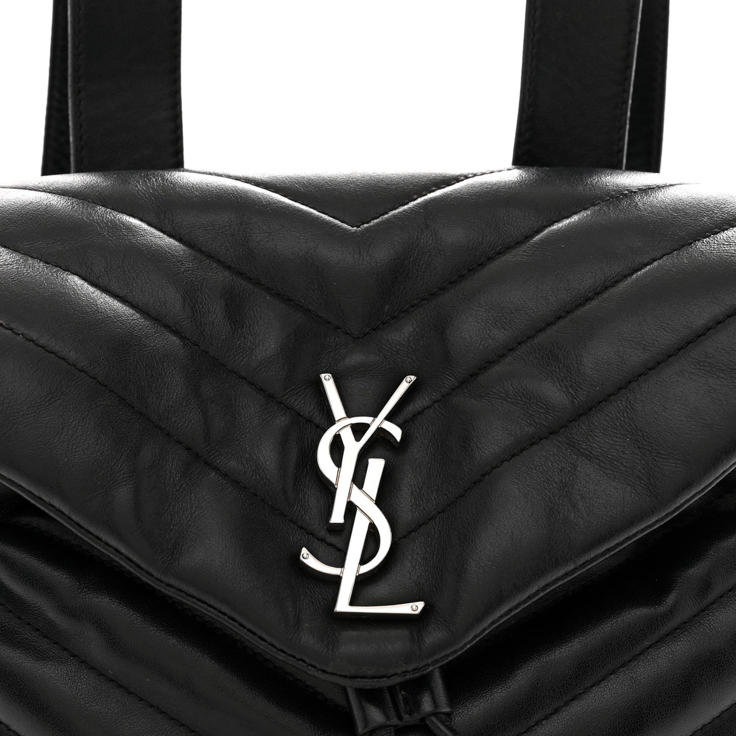 Calfskin Y Quilted Monogram Small Loulou Backpack Black
