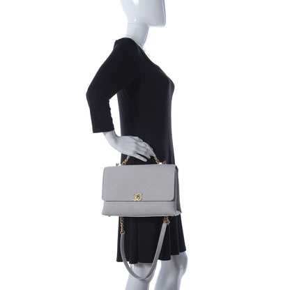 Chanel Caviar Diamond Stitched Top Handle Flap Grey 3 of 10