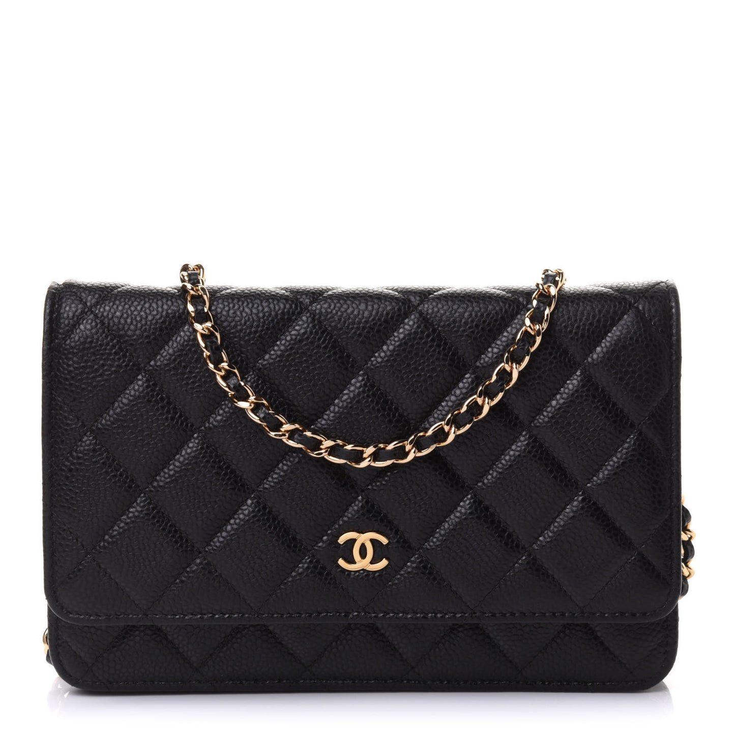 Caviar Quilted Wallet On Chain WOC Black