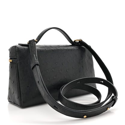 Loro Piana Ostrich L19 Extra Pocket Pouch Black 3 of 12