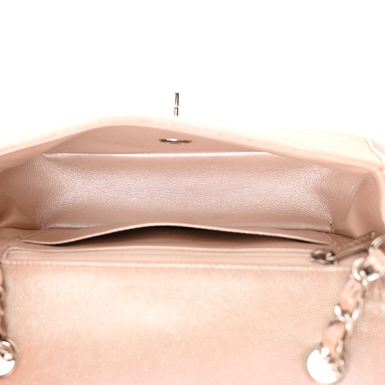 Chanel Iridescent Caviar Chevron Quilted Mini Rectangular Flap Light Gold 5 of 12