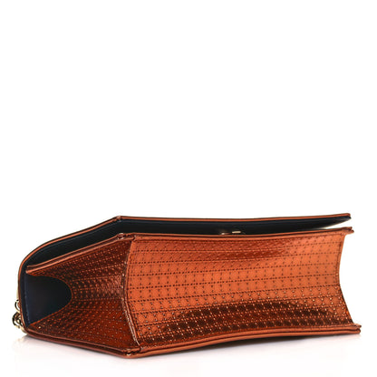 Christian Dior Metallic Patent Micro-Cannage Small Diorama Flap Bag Orange 4 of 14