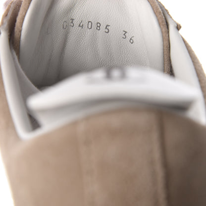 Chanel Suede Calfskin Womens Sneakers 36 Dark Beige 9 of 10