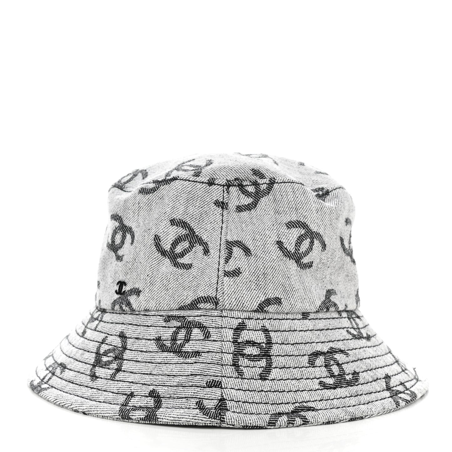 Denim CC Bucket Hat M White Black