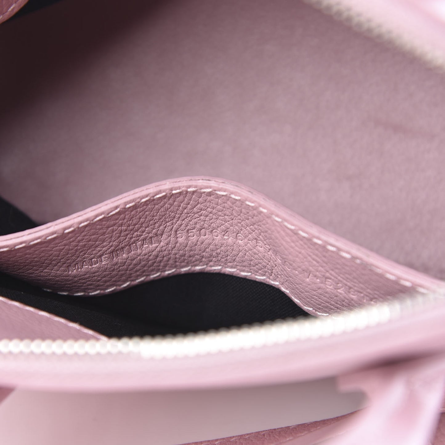 Grained Calfskin XXS Ville Top Handle Bag Pink White