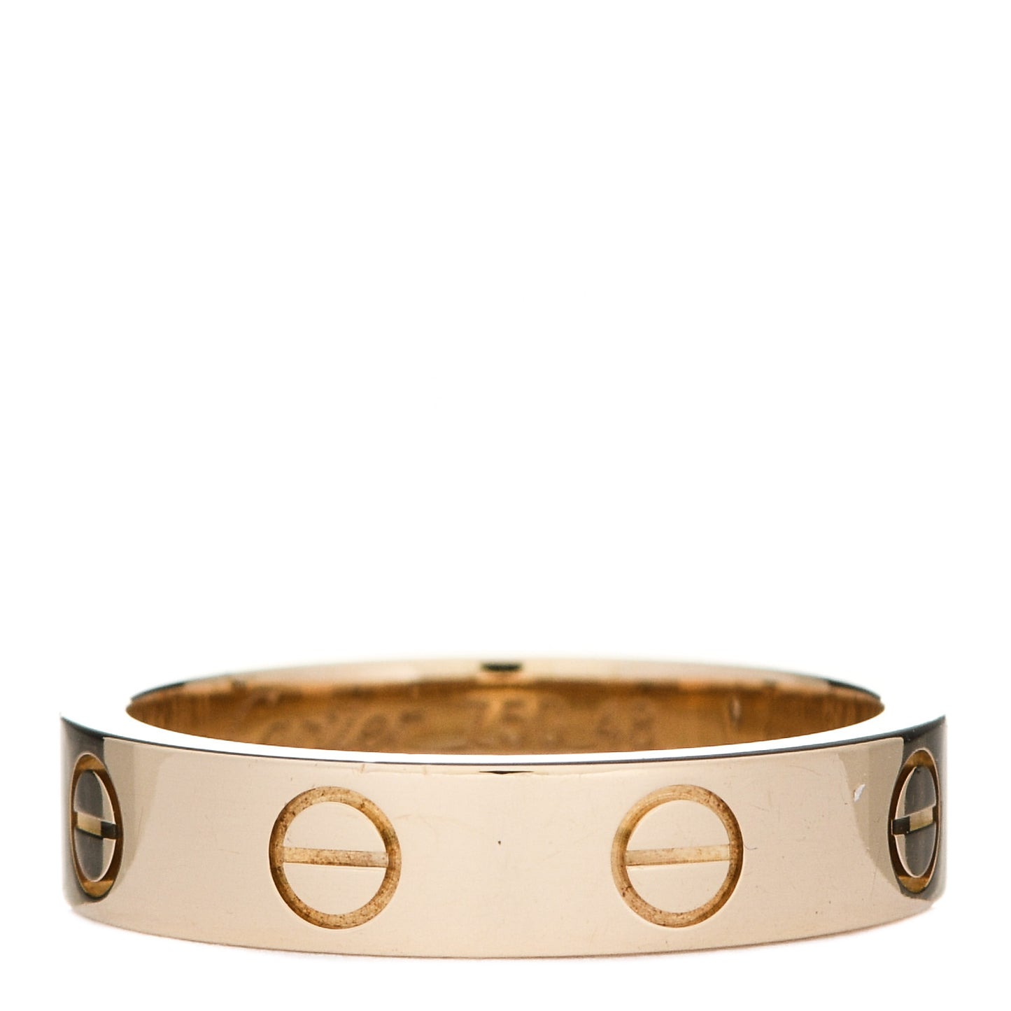 18K Yellow Gold Diamond 4mm LOVE Wedding Band Ring 48 4.5