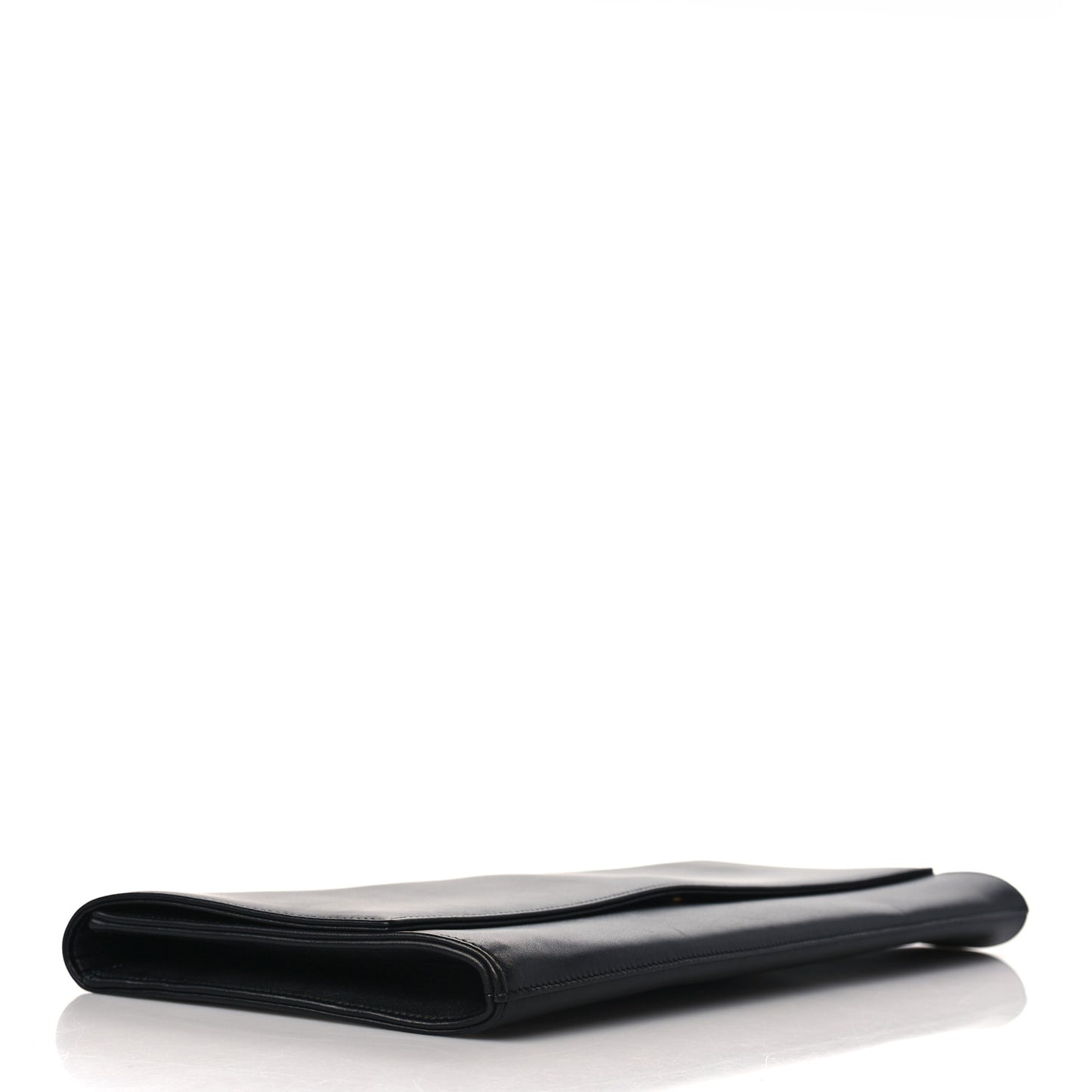 Calfskin Diagonal Clutch Black