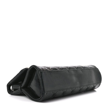 Chanel Glazed Crackled Calfskin Mademoiselle Flap Black 4 of 10