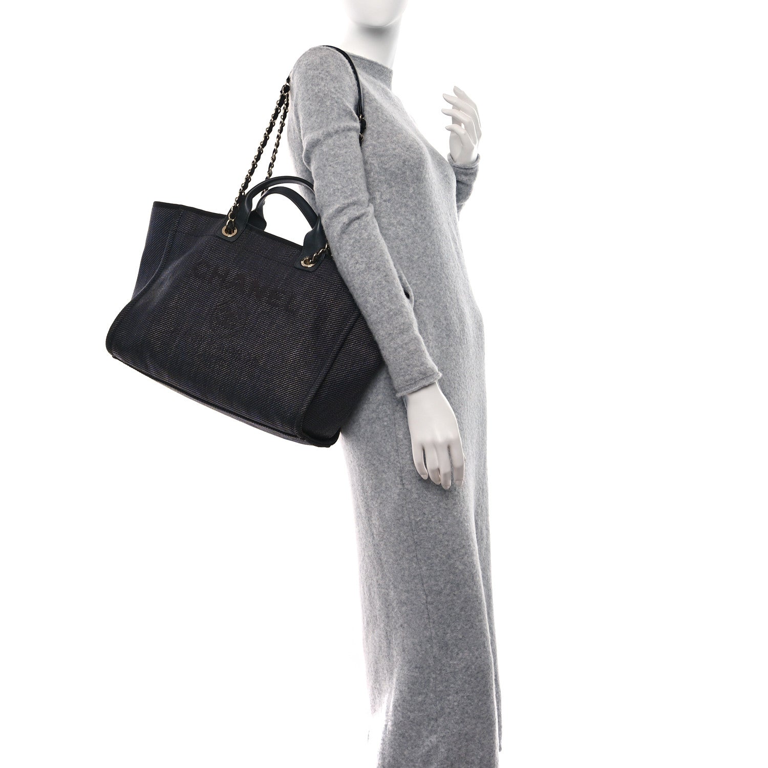 Chanel Mixed Fibers Large Deauville Tote Black 2 of 13