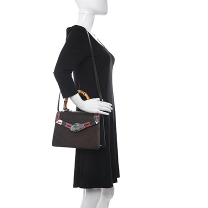Gucci Calfskin Snakeskin Small Lilith Top Handle Bag Brown 2 of 12