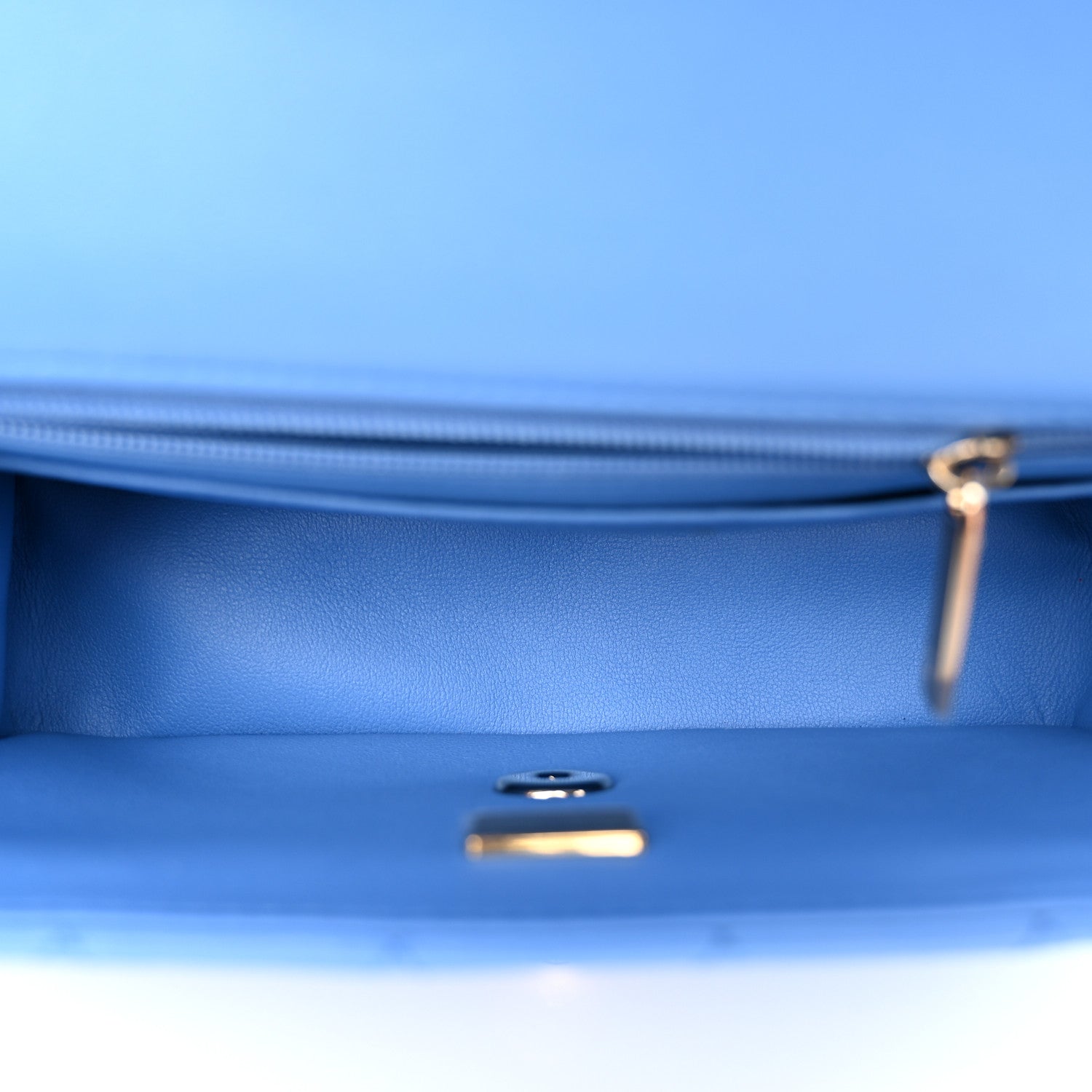 Chanel Lambskin Quilted Mini Top Handle Rectangular Flap Blue 5 of 10
