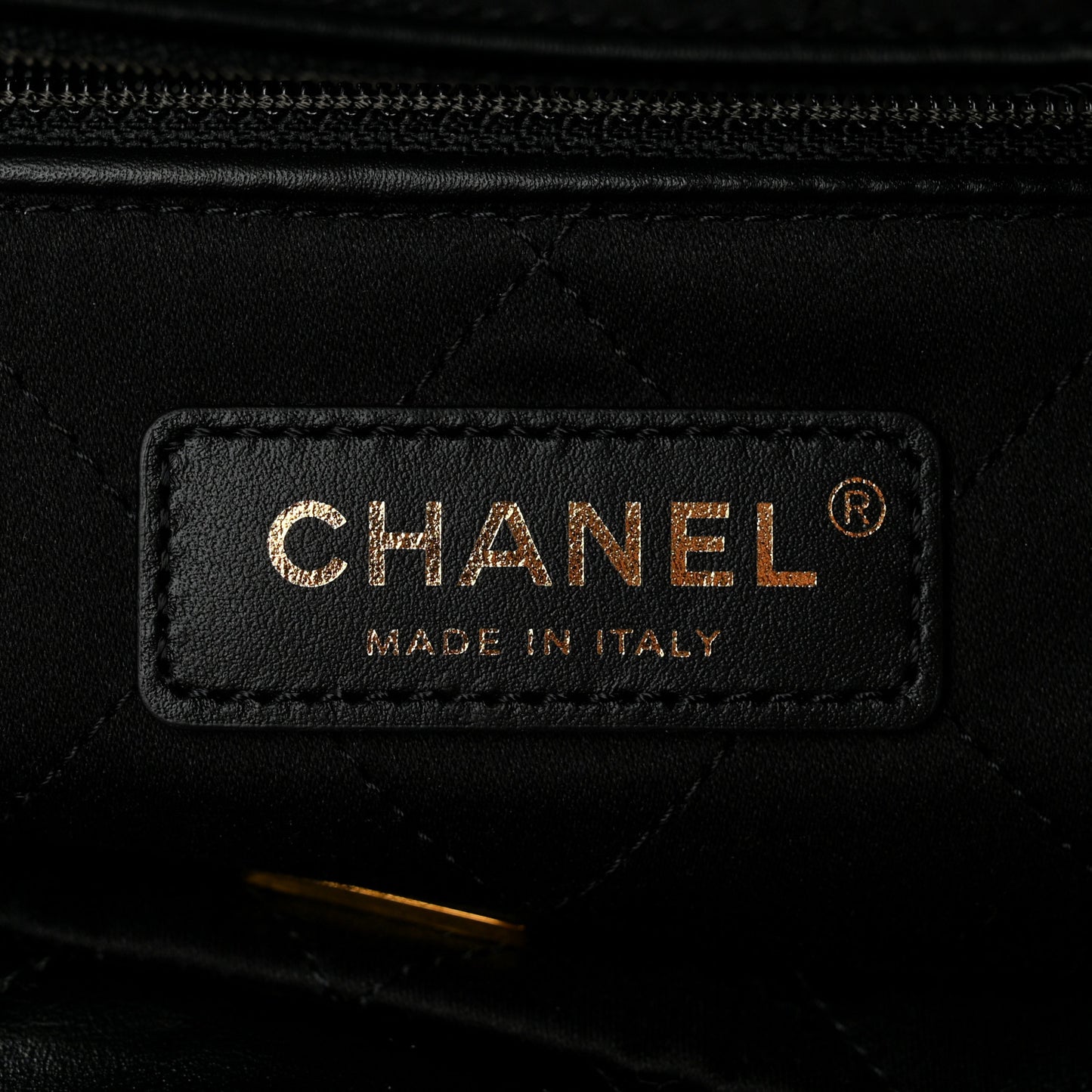 Shiny Calfskin Quilted Small Chanel 22 Black