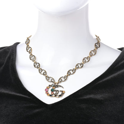 Gucci Crystal Marmont Necklace Aged Gold Multicolor 2 of 4