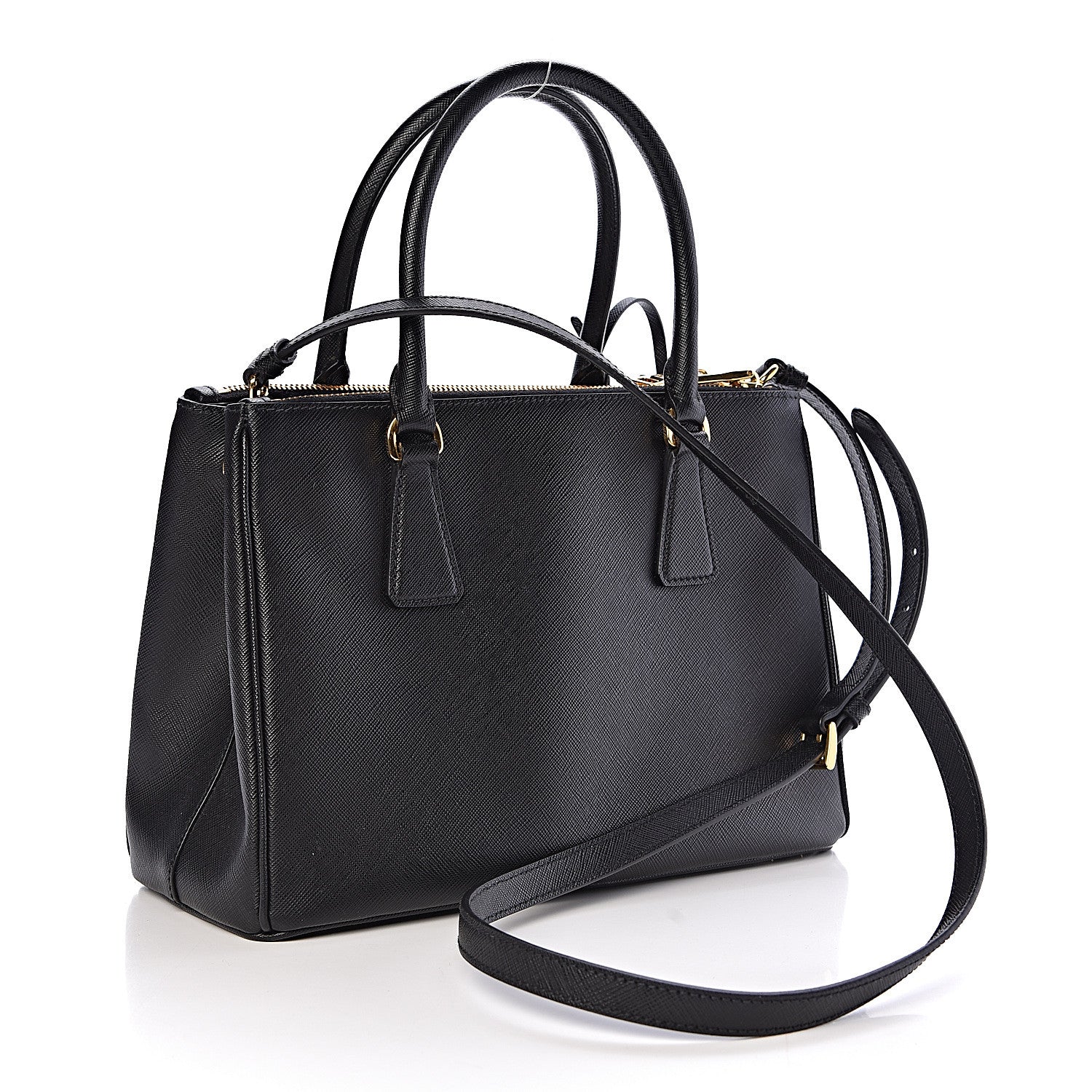 Prada Saffiano Small Galleria Double Zip Tote Black 3 of 11