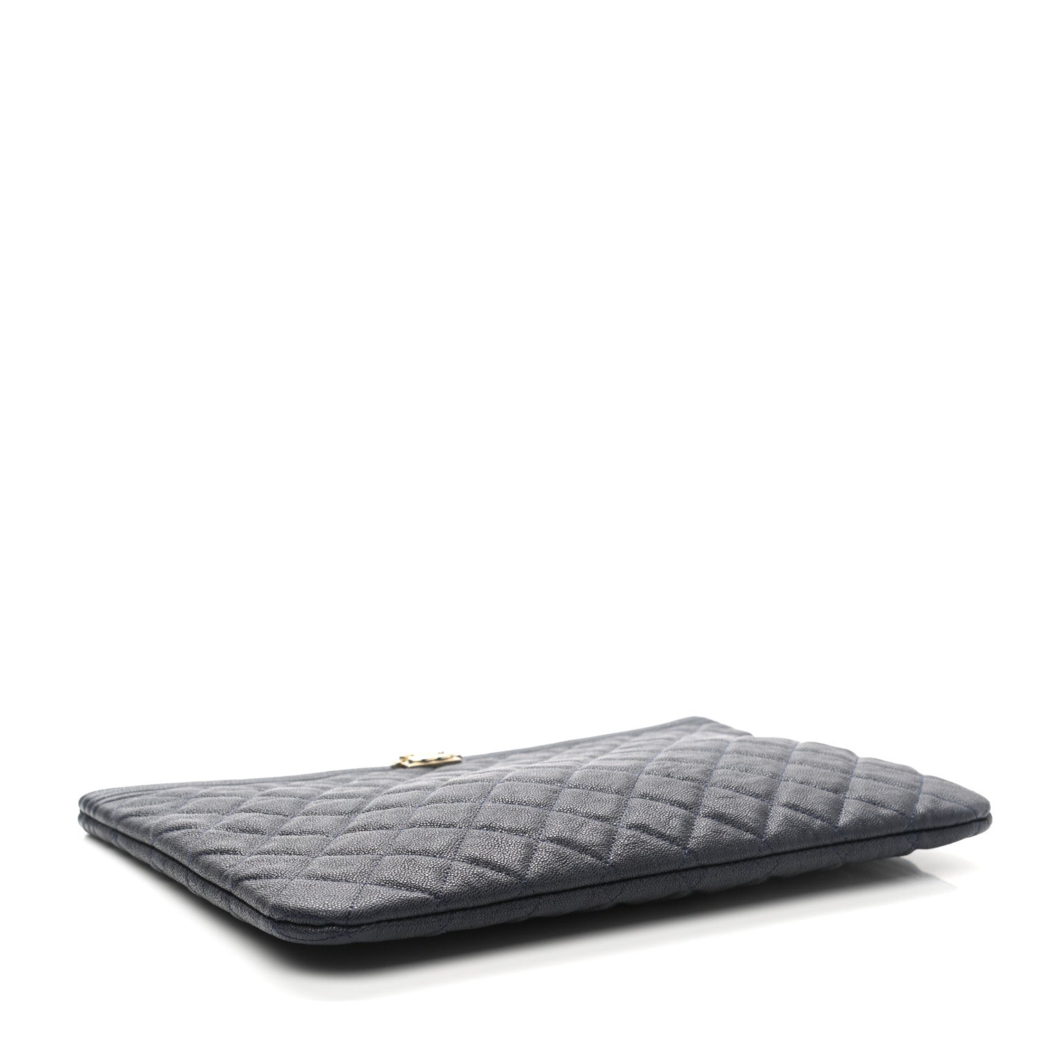 Chanel Caviar Quilted Medium Boy Cosmetic Case Blue 4 of 7