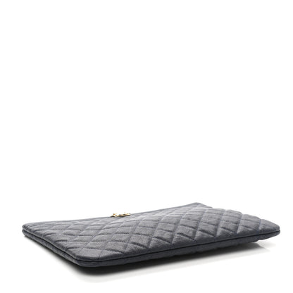Chanel Caviar Quilted Medium Boy Cosmetic Case Blue 4 of 7