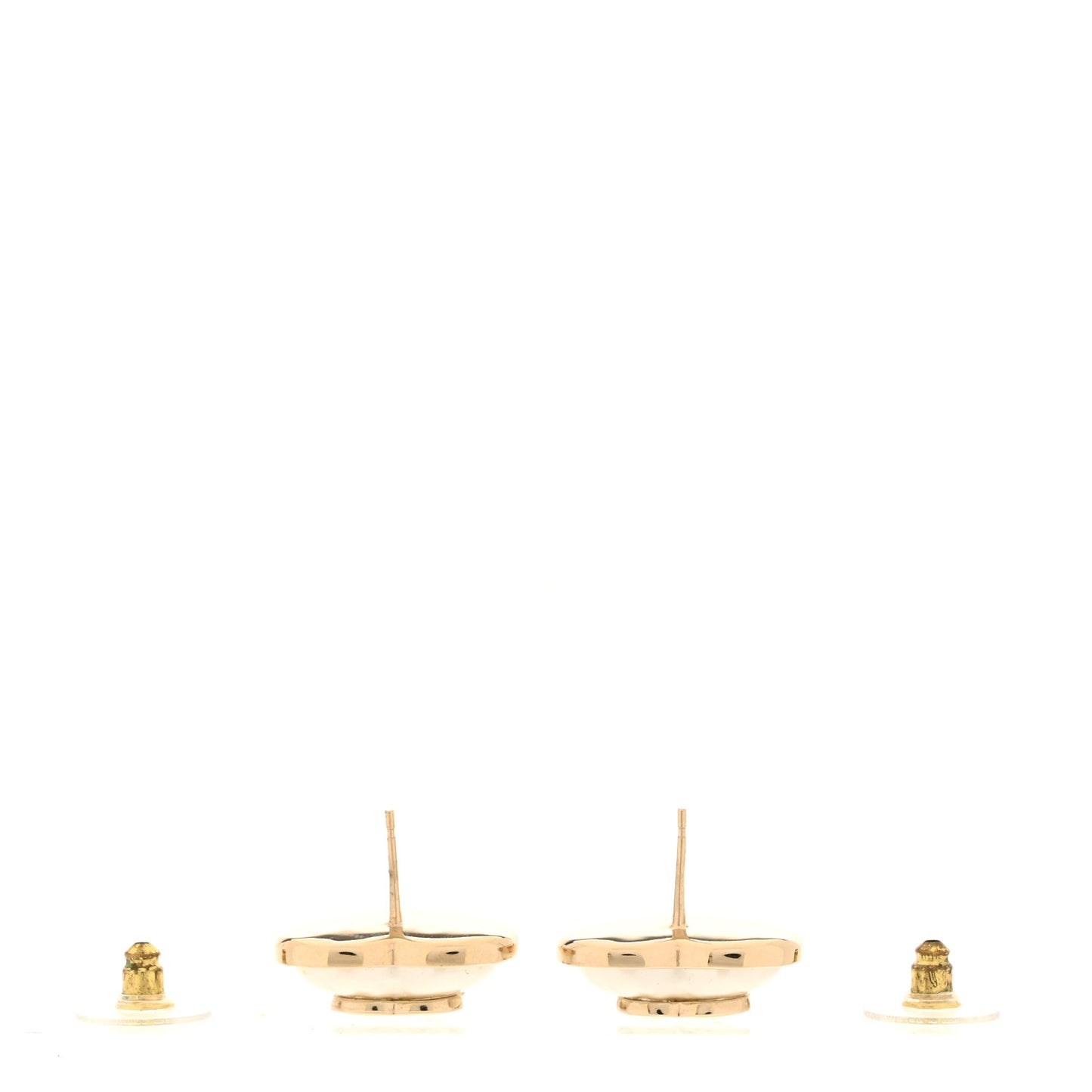 Pearl CC Heart Earrings Gold