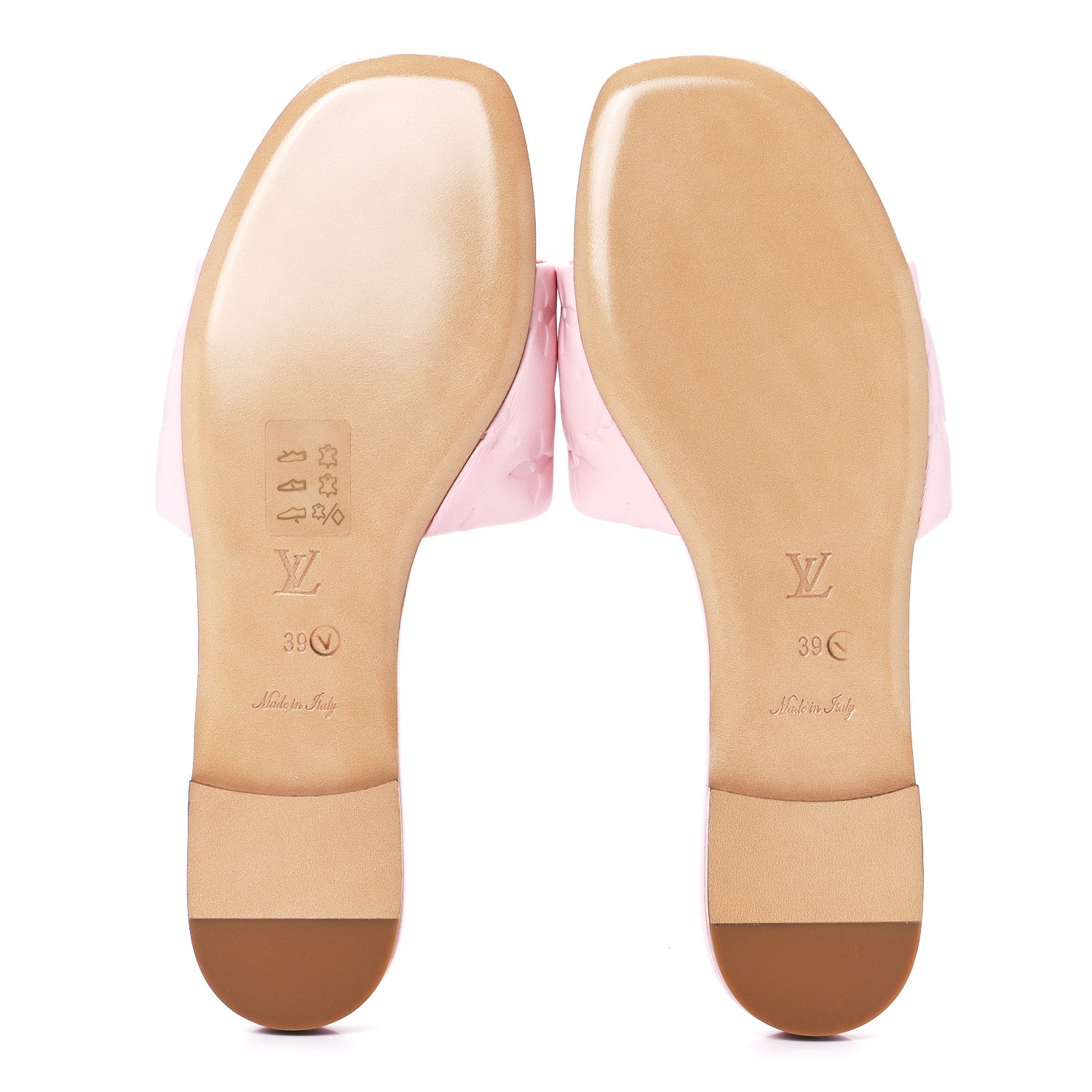 Louis Vuitton Lambskin Embossed Monogram Revival Flat Mules 39 Rose Clair 5 of 8
