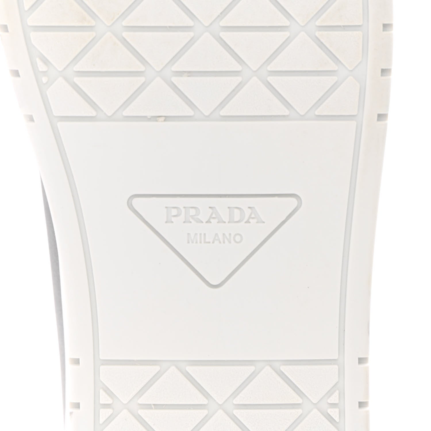 Prada Vitello Soft Metal Triangle Logo Womens Edge Low Top 30mm Sneakers 39 Black White 8 of 10