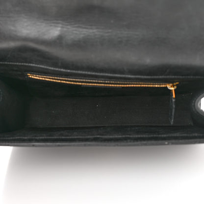 Saint Laurent Smooth Calfskin Matelasse Chevron Large Monogram Satchel Black 5 of 19