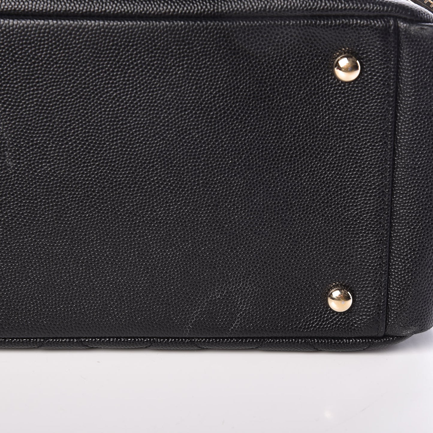 Caviar Quilted Large Business Affinity Shopping Bag Black