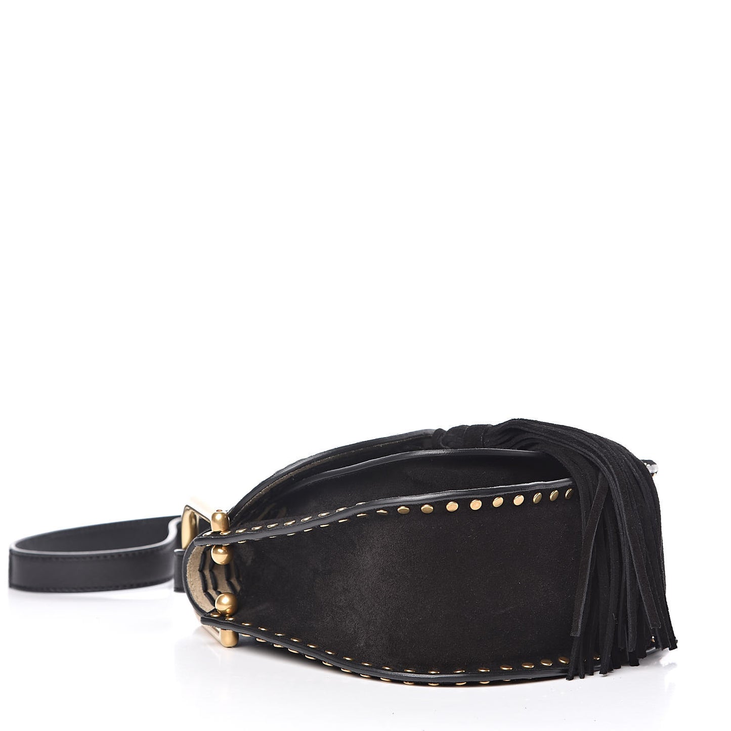 Suede Calfskin Braided Mini Hudson Shoulder Bag Black