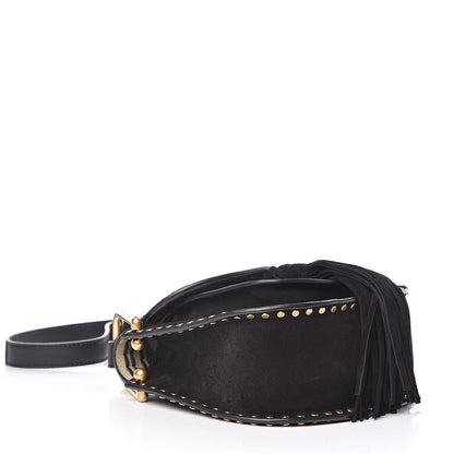 Chloe Suede Calfskin Braided Mini Hudson Shoulder Bag Black 4 of 9