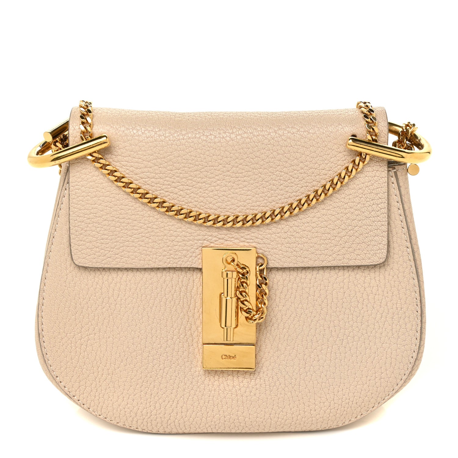 Chloe Grained Lambskin Mini Drew Shoulder Bag Abstract White 1 of 13