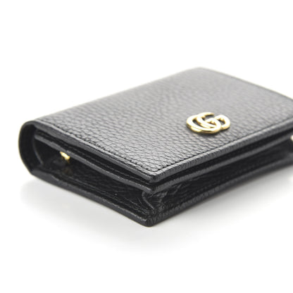 Gucci Pebbled Calfskin GG Marmont Card Case Black 6 of 9