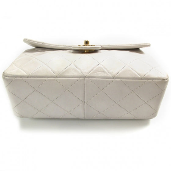 Lambskin Quilted Flap White
