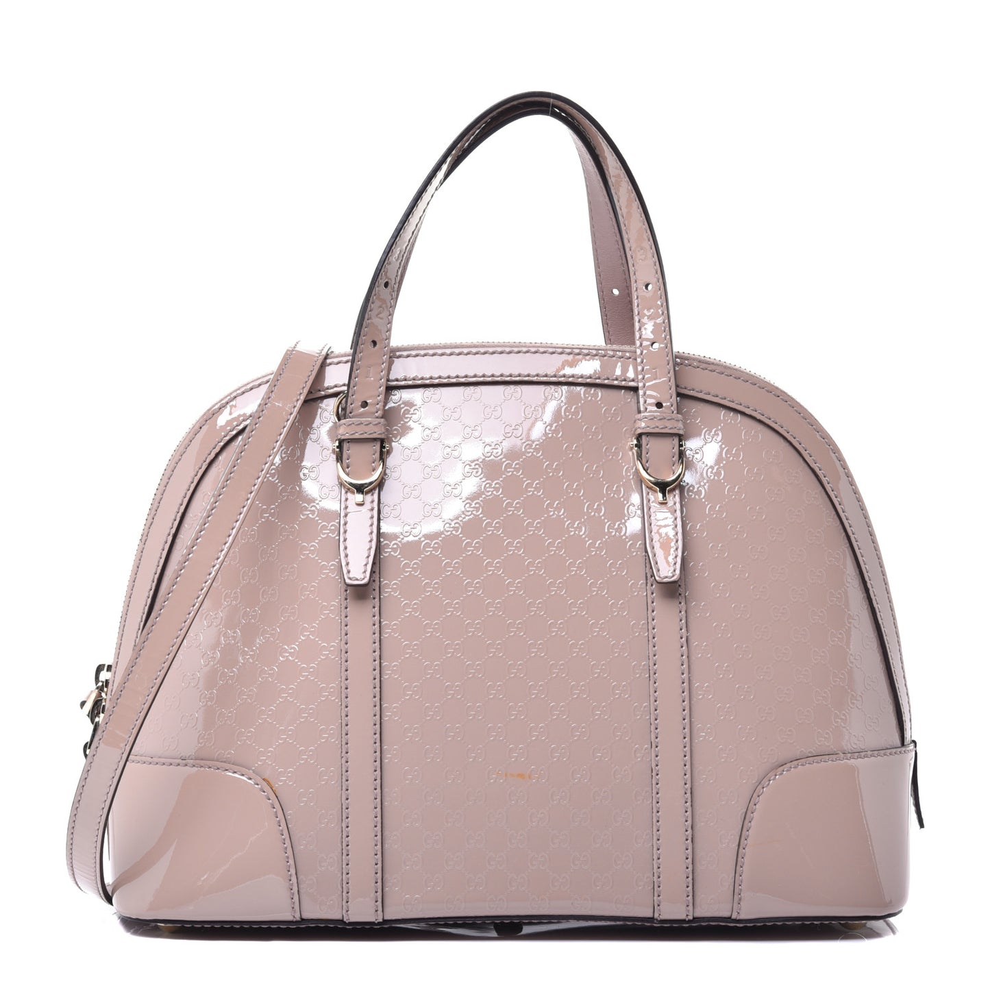 Patent Microguccissima Small Nice Top Handle Dome Bag Dark Cipria