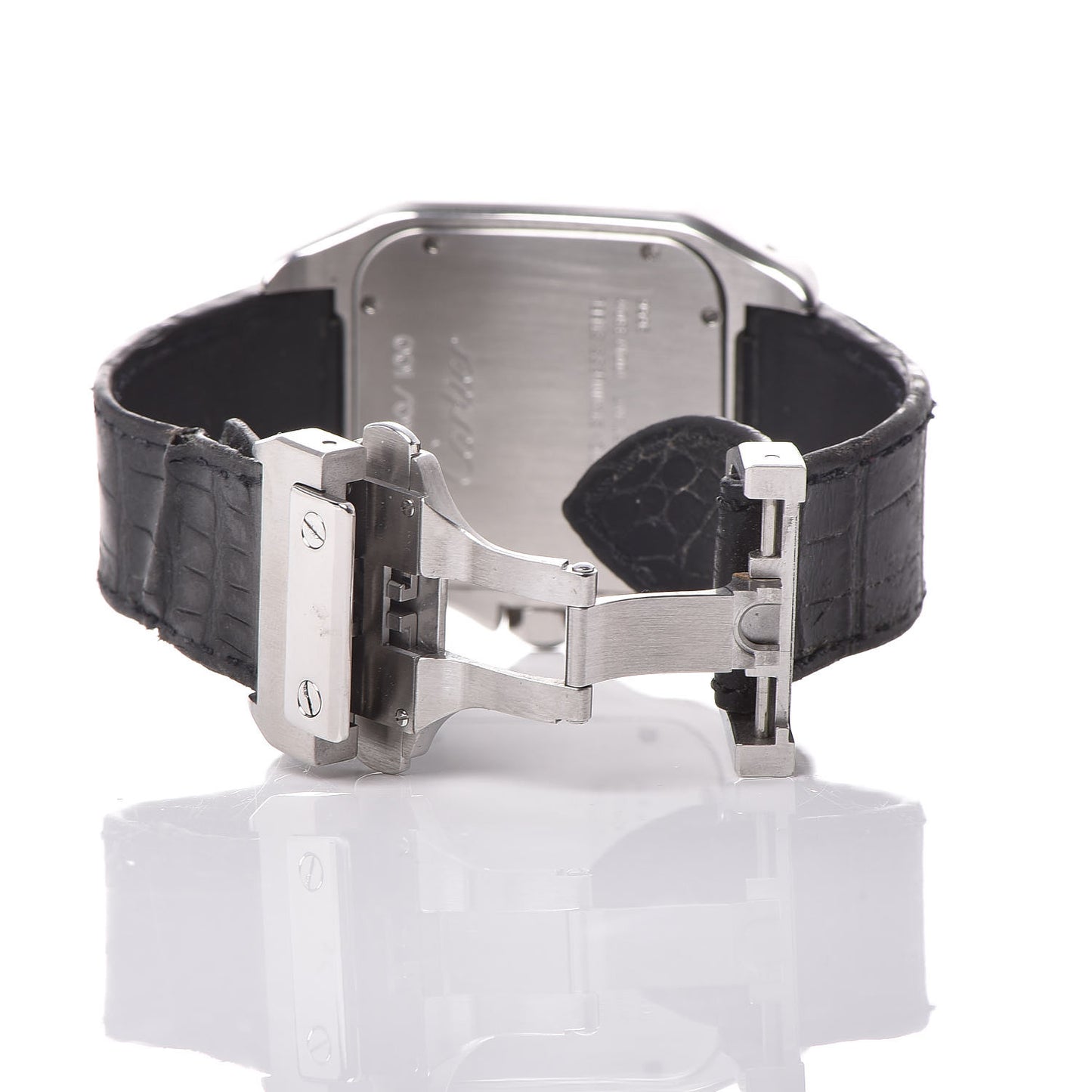 Stainless Steel Alligator 38mm Santos 100 Automatic Watch