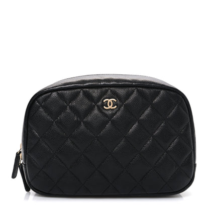 Chanel Caviar Quilted Medium Curvy Pouch Cosmetic Case Black 1 of 8