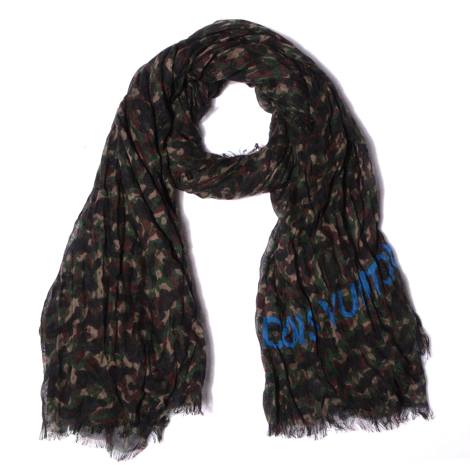 Louis Vuitton Cashmere Silk Lezard Stole Marron Vert 7 of 7
