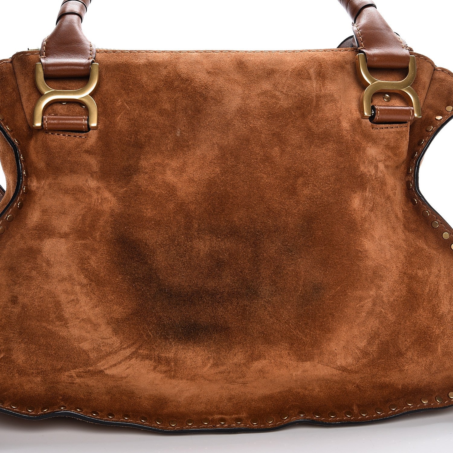 Chloe Suede Calfskin Braided Medium Marcie Satchel Caramel 12 of 12