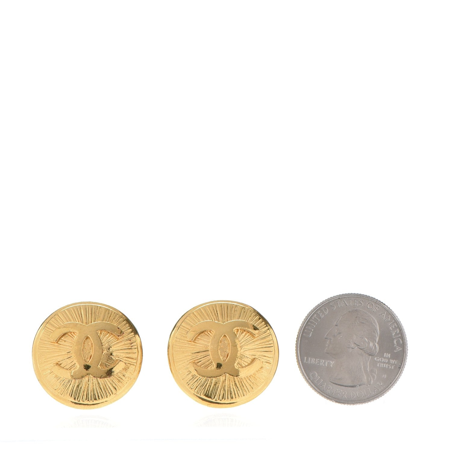 Chanel CC Clip On Earrings Gold 2 of 5