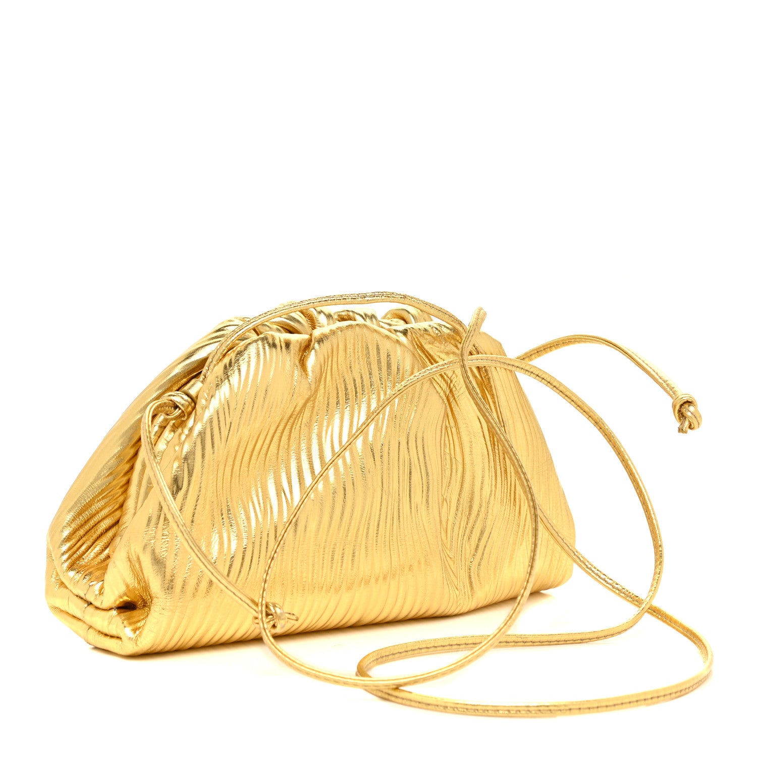 Bottega Veneta Metallic Bark Calfskin The Mini Pouch Gold 2 of 9
