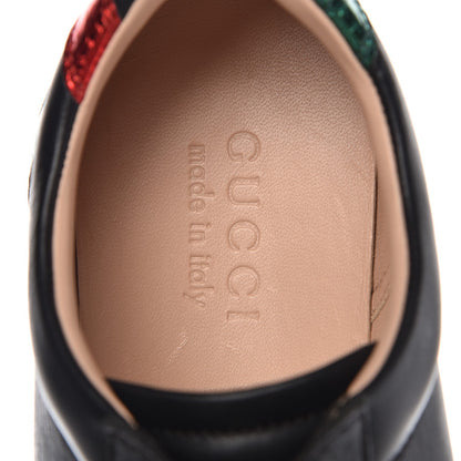 Gucci Calfskin Metallic Ayers Mens Bambi GG Sneakers 7.5 Black Red Flame Verde 7 of 9