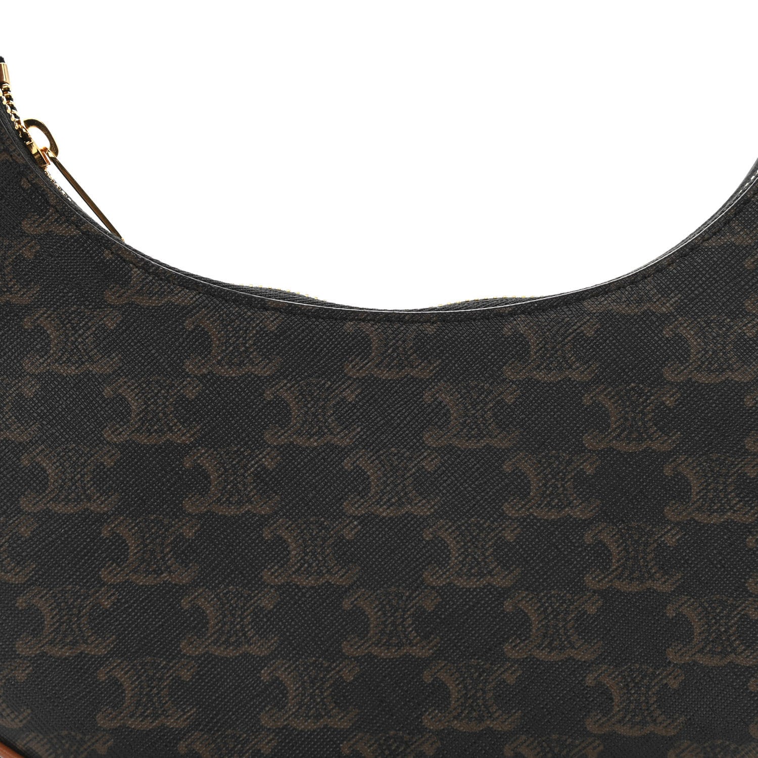 Celine Triomphe Canvas Calfskin Ava Shoulder Bag Tan 8 of 10