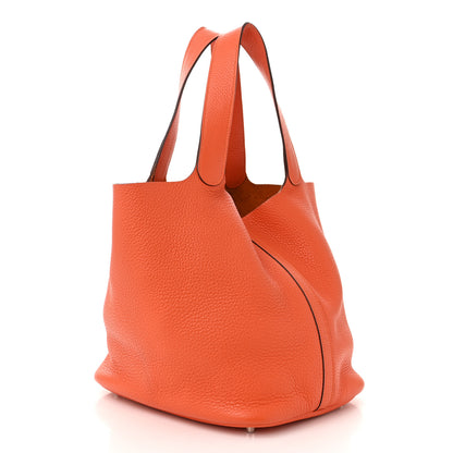 Hermes Taurillon Clemence Picotin Lock 26 GM Orange 3 of 10